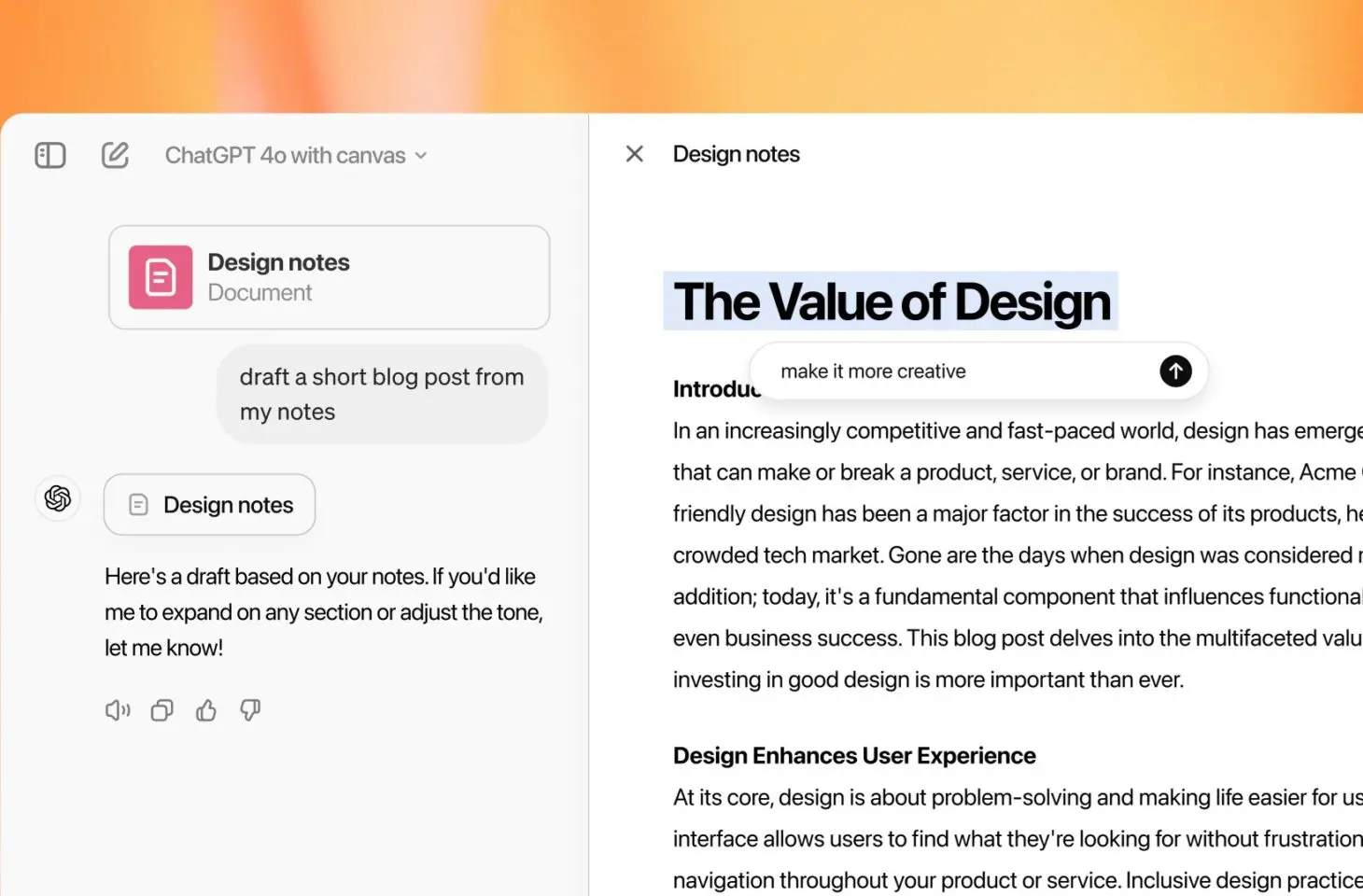 OpenAI vernieuwt interface ChatGPT met canvas