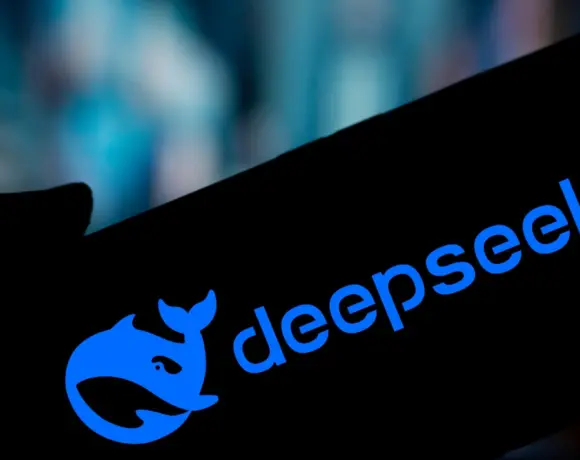 DeepSeek logo smartphone