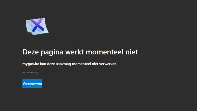 mygov.be error 502 mygov.be