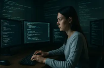 Code programmeren security beveiliging vrouw