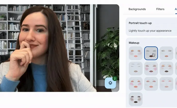 Google Meet maakt je op met AI-aangedreven make-up