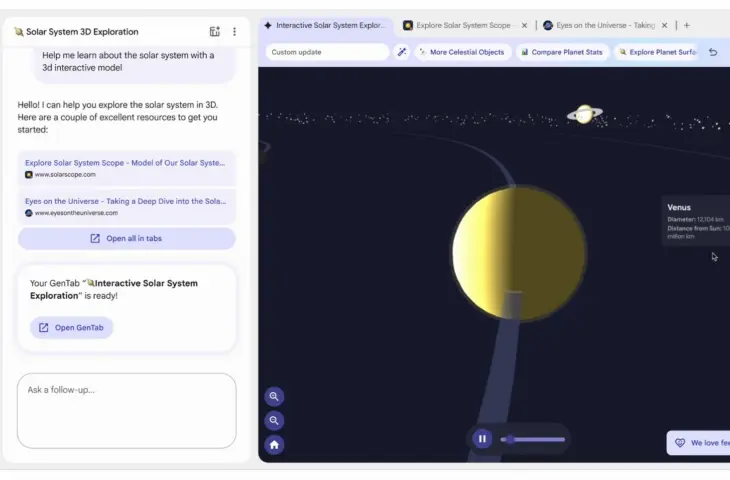 Google GenTabs maakt van tabbladen interactieve webapps