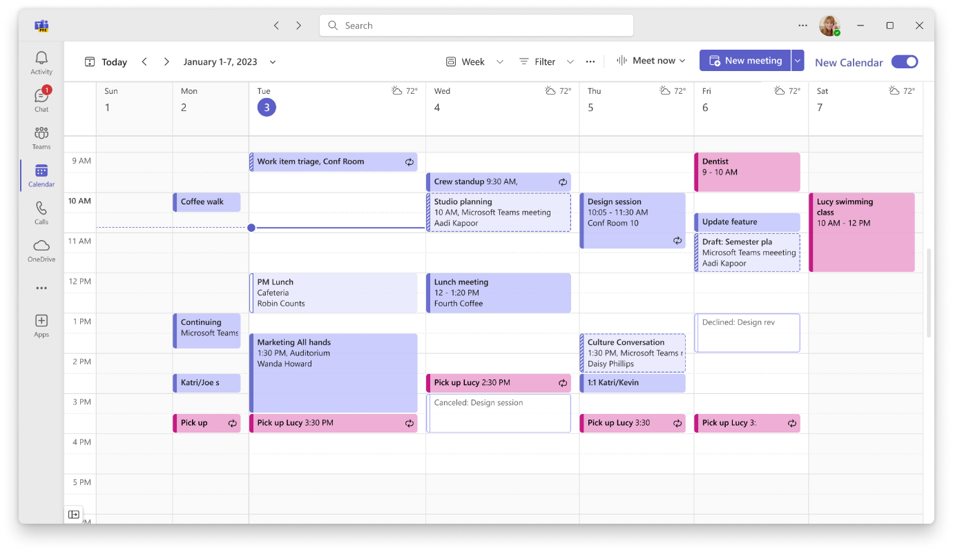 Microsoft integreert Outlook-agenda in Teams